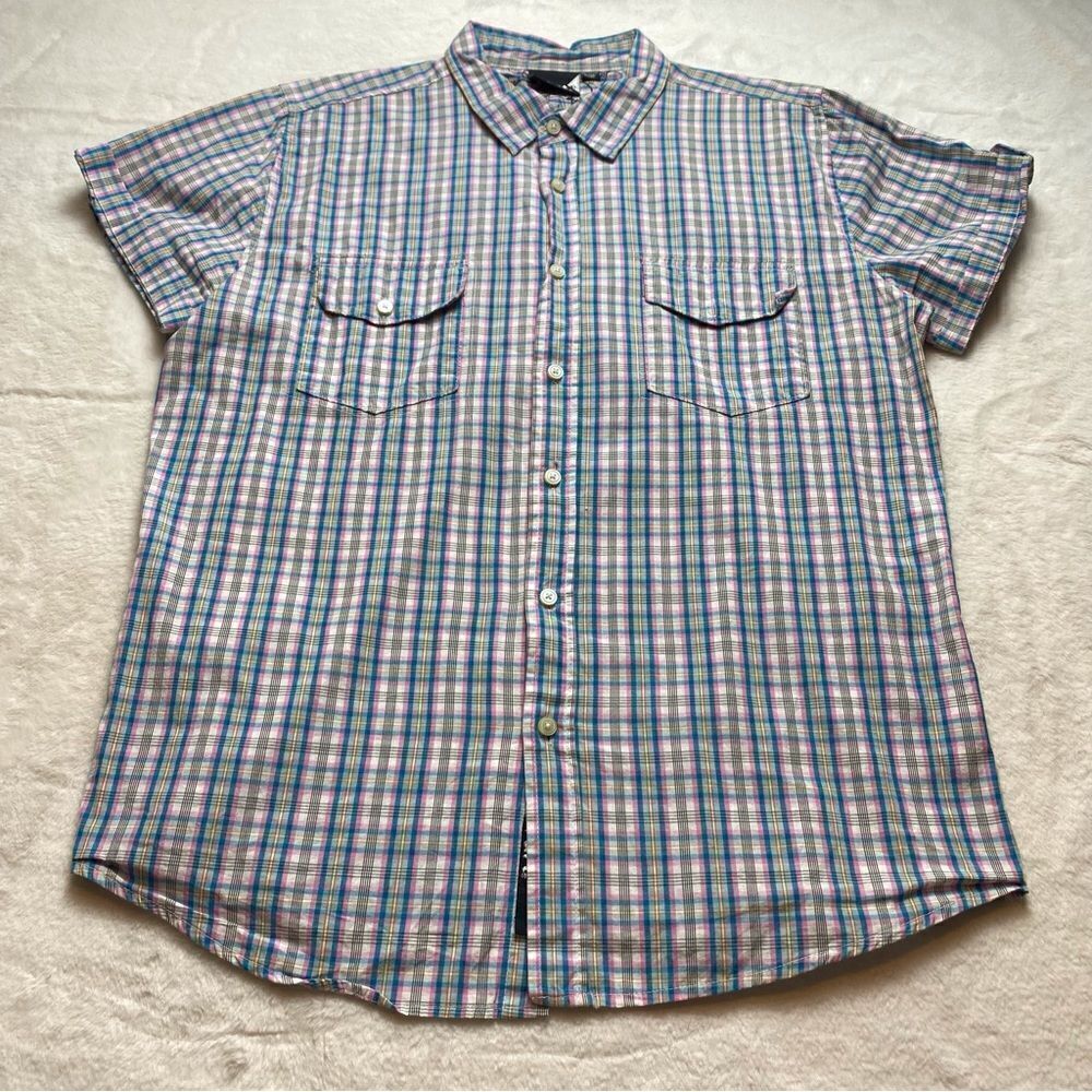 Vurt Button Down Short Sleeve Checkered Shirt Size XL